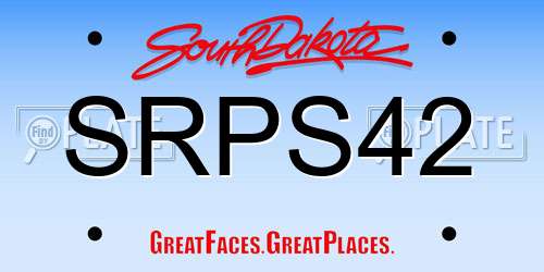 SRPS42 South Dakota License Plate