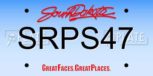 SRPS47 South Dakota License Plate