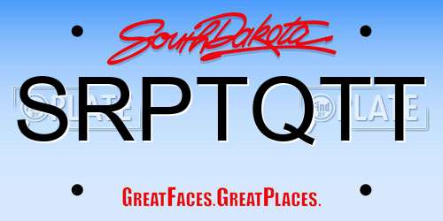 SRPTQTT South Dakota License Plate