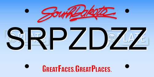 SRPZDZZ South Dakota License Plate