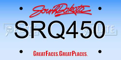SRQ450 South Dakota License Plate