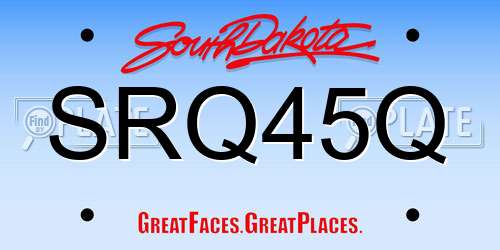 SRQ45Q South Dakota License Plate