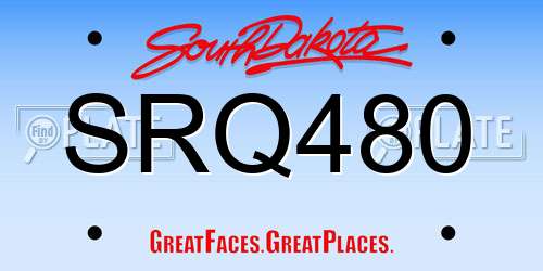 SRQ480 South Dakota License Plate