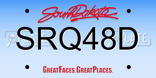SRQ48D South Dakota License Plate