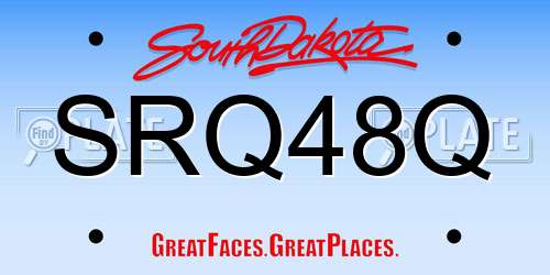 SRQ48Q South Dakota License Plate