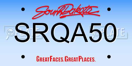 SRQA50 South Dakota License Plate