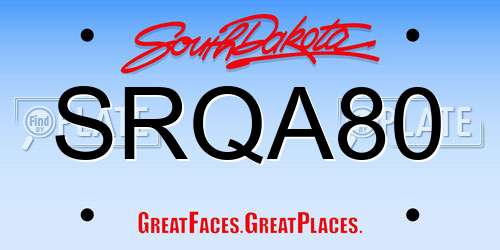 SRQA80 South Dakota License Plate