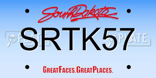 SRTK57 South Dakota License Plate