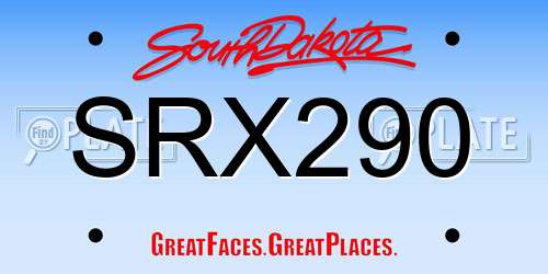 SRX290 South Dakota License Plate