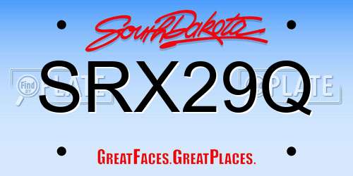 SRX29Q South Dakota License Plate