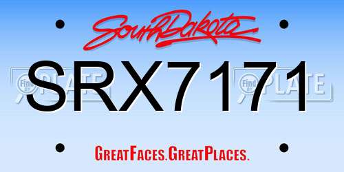 SRX7171 South Dakota License Plate
