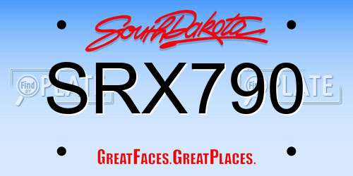 SRX790 South Dakota License Plate