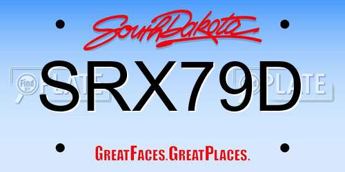 SRX79D South Dakota License Plate