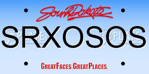 SRXOSOS South Dakota License Plate