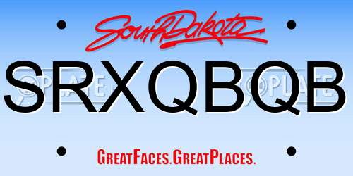 SRXQBQB South Dakota License Plate