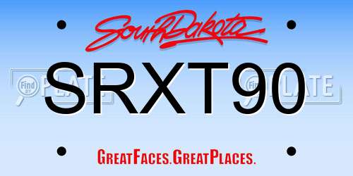 SRXT90 South Dakota License Plate