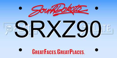 SRXZ90 South Dakota License Plate
