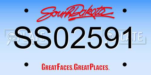 SS02591 South Dakota License Plate