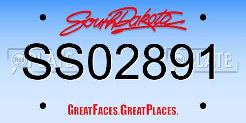 SS02891 South Dakota License Plate