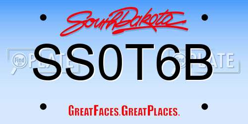 SS0T6B South Dakota License Plate