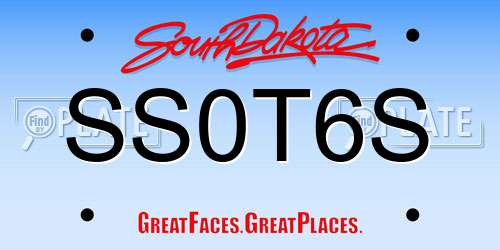 SS0T6S South Dakota License Plate
