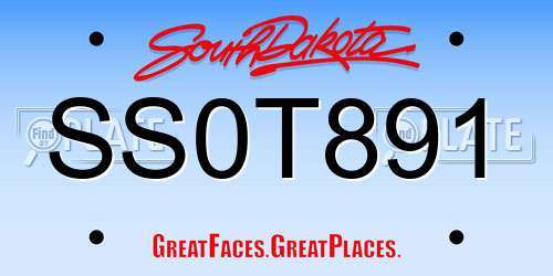 SS0T891 South Dakota License Plate