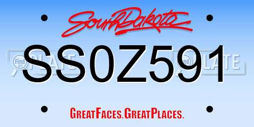 SS0Z591 South Dakota License Plate