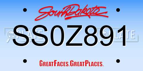 SS0Z891 South Dakota License Plate