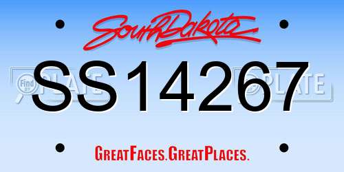 SS14267 South Dakota License Plate