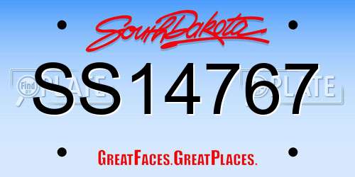 SS14767 South Dakota License Plate