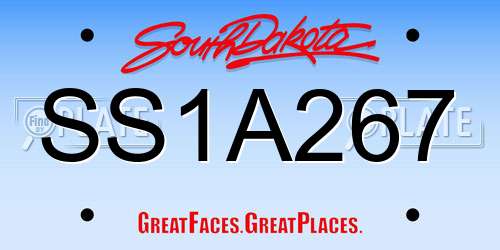 SS1A267 South Dakota License Plate