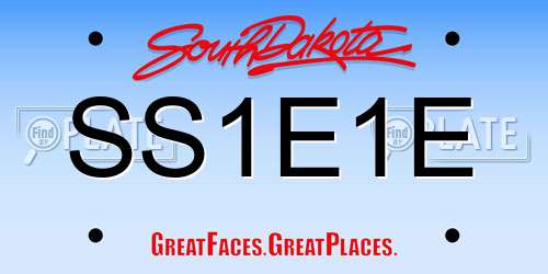 SS1E1E South Dakota License Plate