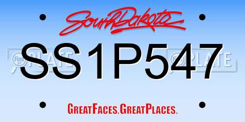 SS1P547 South Dakota License Plate