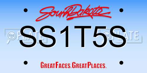 SS1T5S South Dakota License Plate