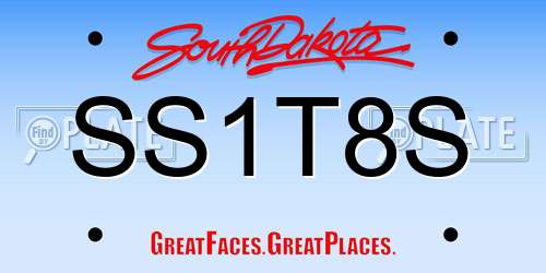 SS1T8S South Dakota License Plate