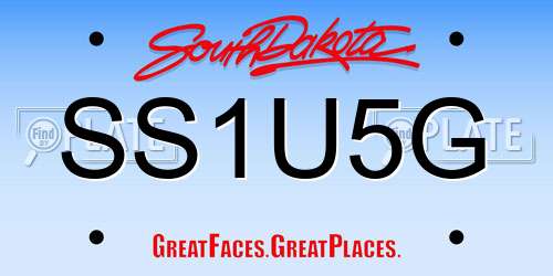 SS1U5G South Dakota License Plate