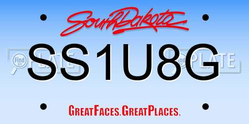 SS1U8G South Dakota License Plate