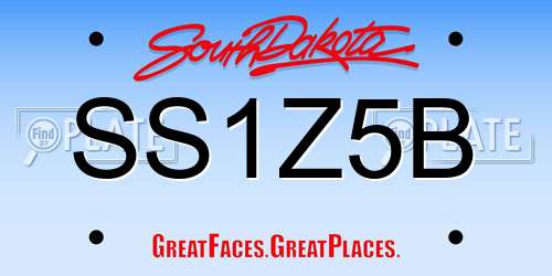 SS1Z5B South Dakota License Plate