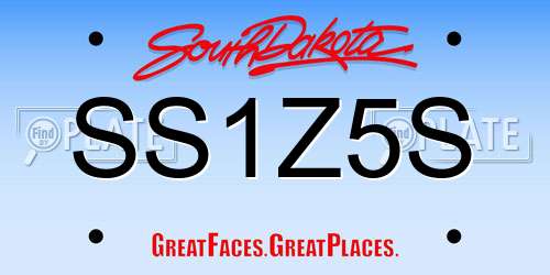 SS1Z5S South Dakota License Plate