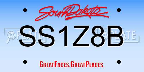 SS1Z8B South Dakota License Plate