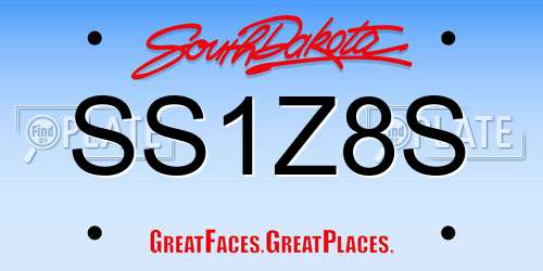 SS1Z8S South Dakota License Plate