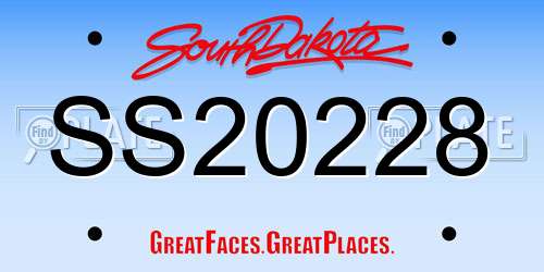 SS20228 South Dakota License Plate