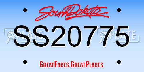 SS20775 South Dakota License Plate