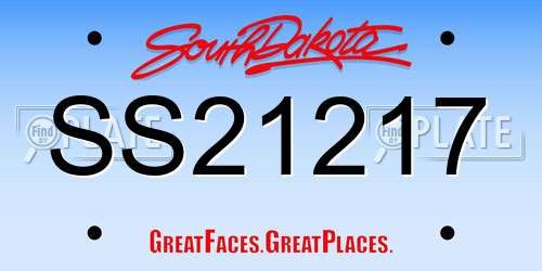SS21217 South Dakota License Plate