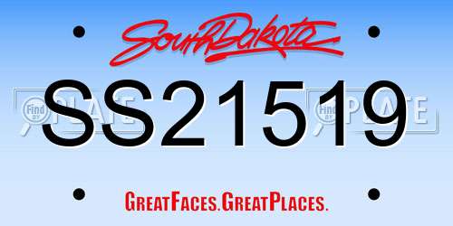 SS21519 South Dakota License Plate