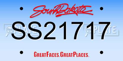 SS21717 South Dakota License Plate
