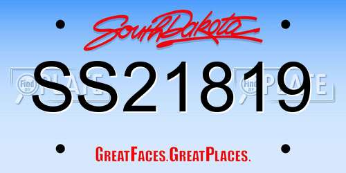 SS21819 South Dakota License Plate