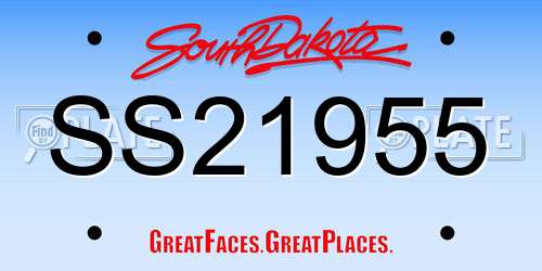SS21955 South Dakota License Plate