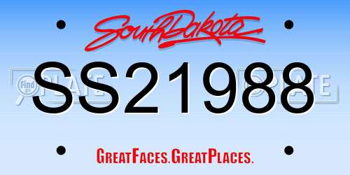 SS21988 South Dakota License Plate