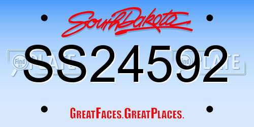 SS24592 South Dakota License Plate